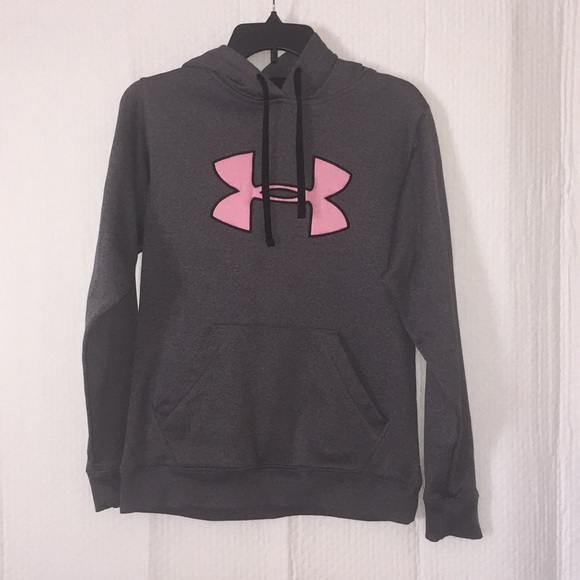 Under Armour Tops - ⛷ Under Armor Hoodie Gray & Pink Medium ⛷